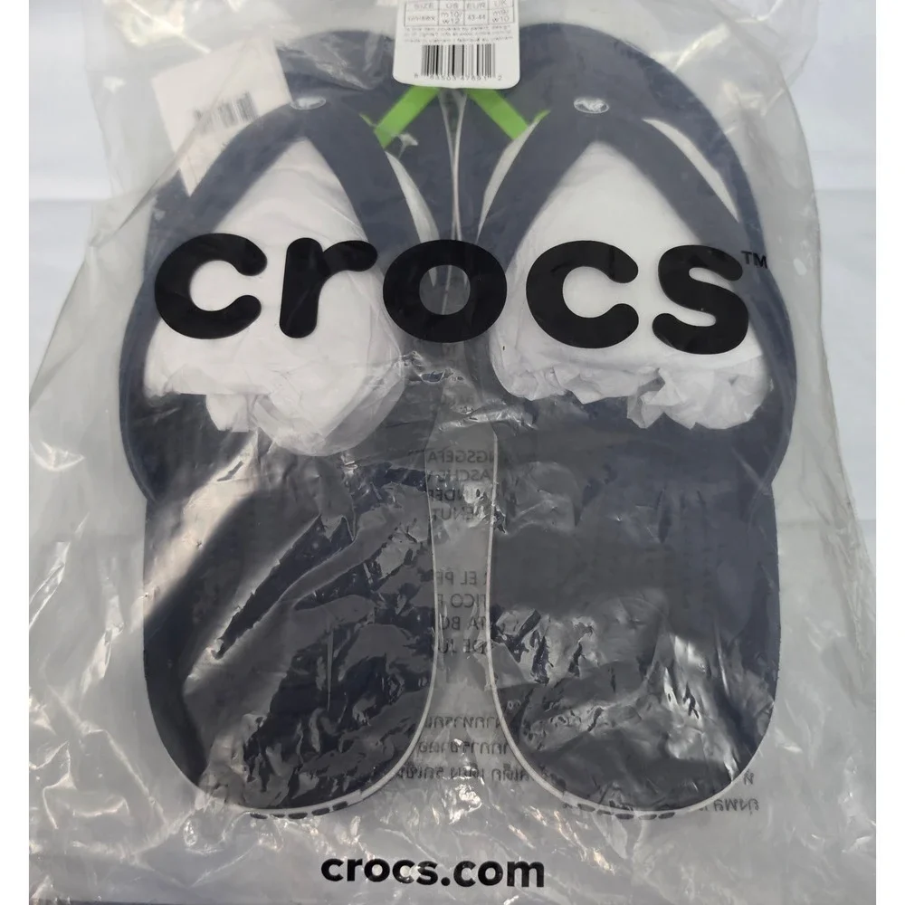 Crocs Crocband Flip Unisex M10 W12 Navy Blue Sporty Sandals 11033-410